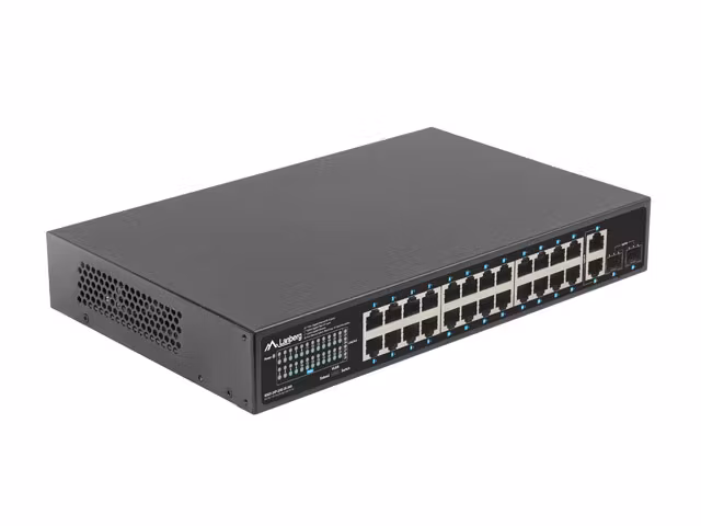SWITCH LANBERG 24X 1GB POE+/2X GB 2X SFP RACK 19" GIGABIT ETHERNET 360W
