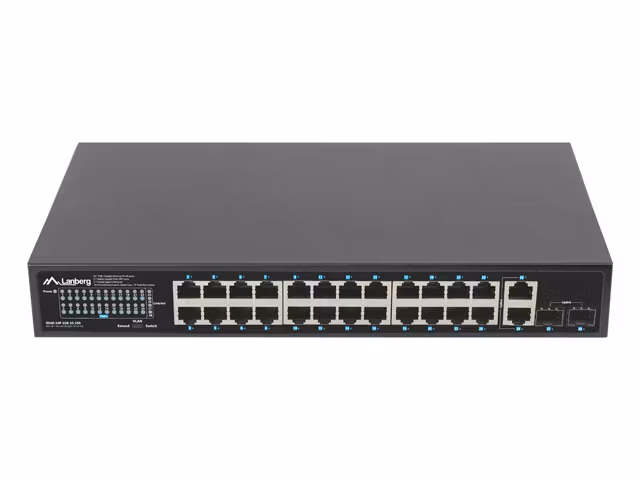 SWITCH LANBERG 24X 1GB POE+/2X GB 2X SFP RACK 19" GIGABIT ETHERNET 250W