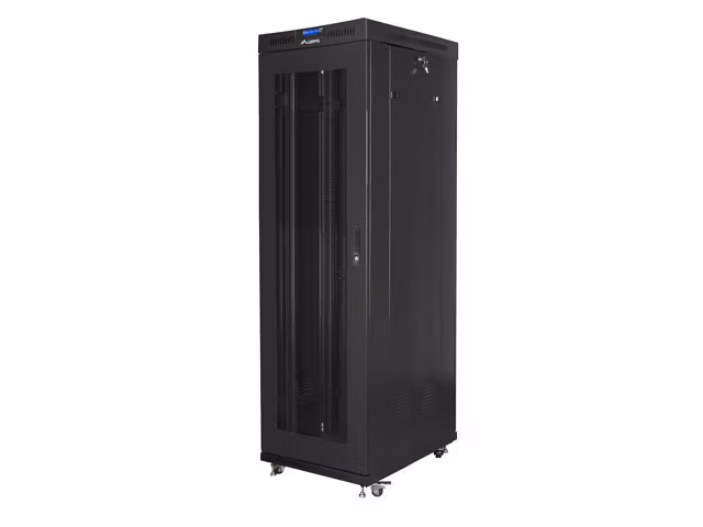 RACKSKÅP 19" FRISTÅENDE 42U/600X1000 (FLAT PACK) MED NÄTDÖRR LCD SVART LANBERG V2