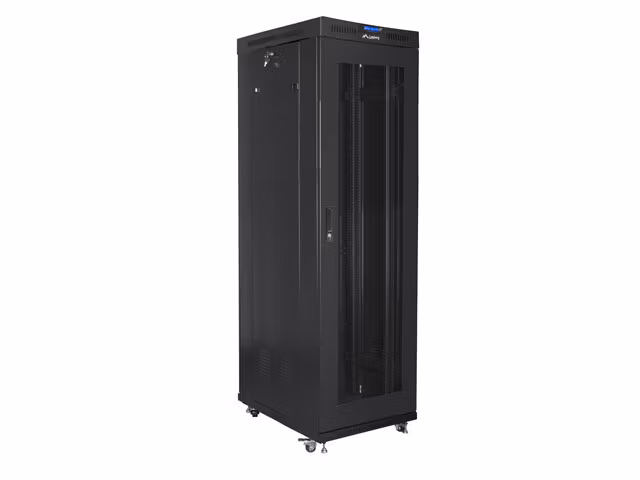 RACKSKÅP 19" FRISTÅENDE 42U/600X1000 (FLAT PACK) MED NÄTDÖRR LCD SVART LANBERG V2