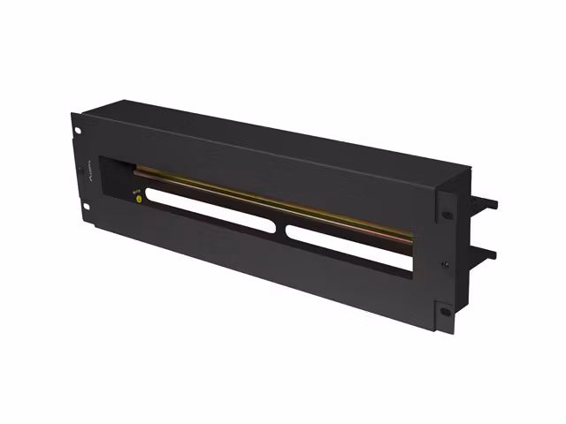 19" 3U SPÄNNINGSDISTRIBUTIONSPANEL MED DIN-SKENA TS-35 SVART LANBERG