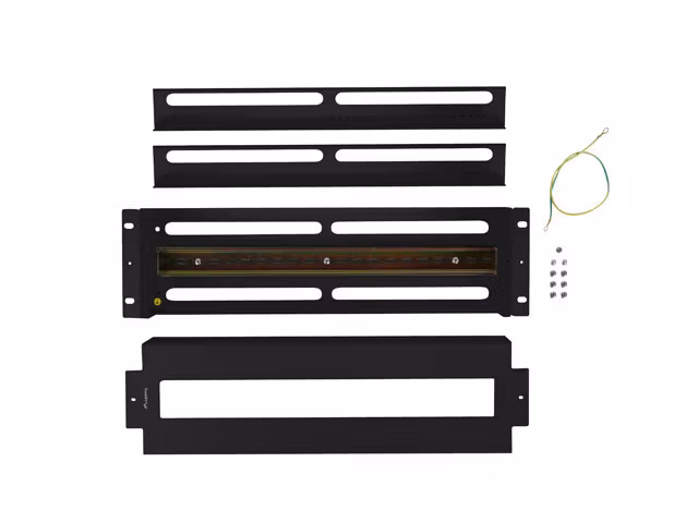 19" 3U SPÄNNINGSDISTRIBUTIONSPANEL MED DIN-SKENA TS-35 SVART LANBERG