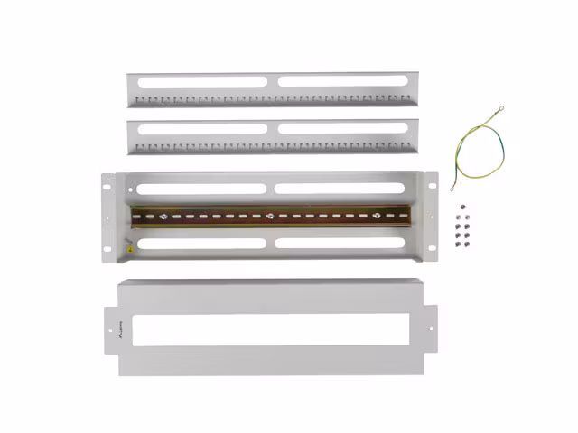 19" 3U SPÄNNINGSDISTRIBUTIONSPANEL MED DIN-SKENA TS-35 GRÅ LANBERG