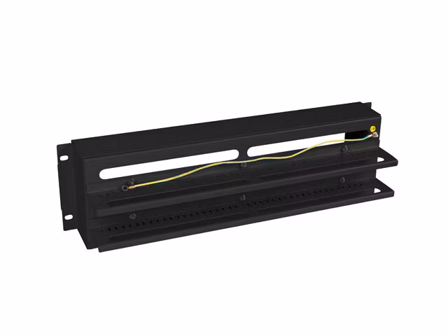 19" 3U SPÄNNINGSDISTRIBUTIONSPANEL MED DIN-SKENA TS-35 SVART LANBERG