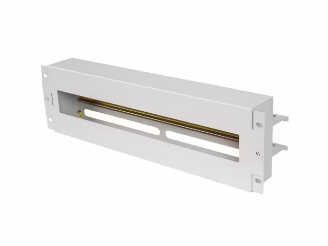 19" 3U SPÄNNINGSDISTRIBUTIONSPANEL MED DIN-SKENA TS-35 GRÅ LANBERG