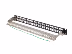 PATCHPANEL BLANK 48 PORTAR 1U 19" FTP FÖR KEYSTONE MODULER SVART LANBERG