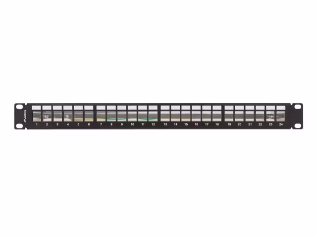 PATCHPANEL BLANK 24 PORT 1U 19" FTP FÖR KEYSTONE MODULER SVART LANBERG