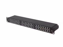 PATCHPANEL 48 PORT 1U 19" CAT.5E FTP SKÄRMAD SVART LANBERG