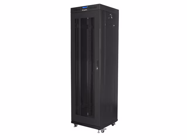 RACKSKÅP 19" FRISTÅENDE 42U/600X600 (FLAT PACK) MED NÄTDÖRR LCD SVART LANBERG V2