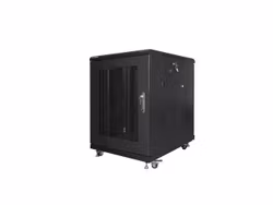 RACKSKÅP 19" FRISTÅENDE 15U/600X800 (FLAT PACK) MED NÄTDÖRR SVART LANBERG
