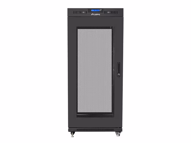 RACKSKÅP 19" FRISTÅENDE 27U/600X600 (FLAT PACK) MED NÄTDÖRR LCD SVART LANBERG V2