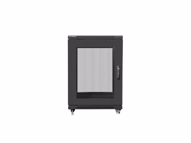 RACKSKÅP 19" FRISTÅENDE 15U/600X800 (FLAT PACK) MED NÄTDÖRR SVART LANBERG