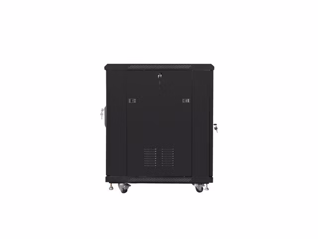 RACKSKÅP 19" FRISTÅENDE 15U/600X800 (FLAT PACK) MED NÄTDÖRR SVART LANBERG