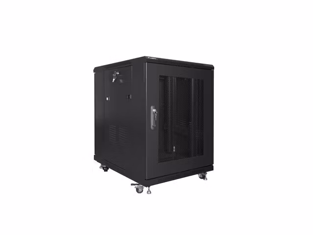 RACKSKÅP 19" FRISTÅENDE 15U/600X800 (FLAT PACK) MED NÄTDÖRR SVART LANBERG