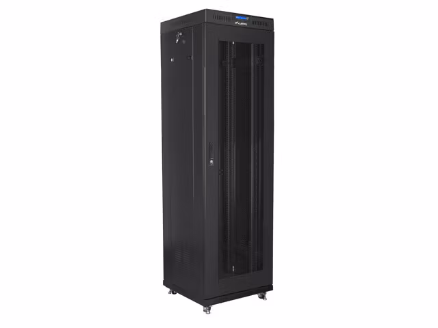 RACKSKÅP 19" FRISTÅENDE 42U/600X600 (FLAT PACK) MED NÄTDÖRR LCD SVART LANBERG V2