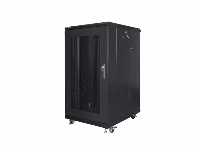 RACKSKÅP 19" FRISTÅENDE 22U/600X800 (FLAT PACK) MED NÄTDÖRR SVART LANBERG