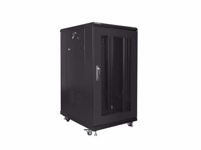 RACKSKÅP 19" FRISTÅENDE 22U/600X800 (FLAT PACK) MED NÄTDÖRR SVART LANBERG