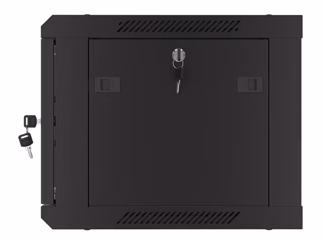 RACKSKÅP 19" VÄGGMONTERAT 6U/600X450 MED PERFORERAD DÖRR SVART LANBERG (FLAT PACK)