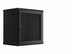RACKSKÅP 19" VÄGGMONTERAT 12U/600X450 MED PERFORERAD DÖRR SVART LANBERG (FLAT PACK)