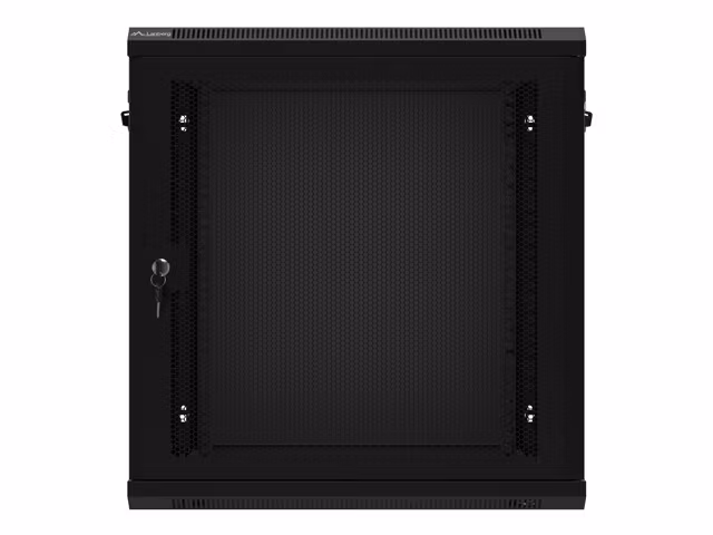 RACKSKÅP 19" VÄGGMONTERAT 12U/600X450 MED PERFORERAD DÖRR SVART LANBERG (FLAT PACK)