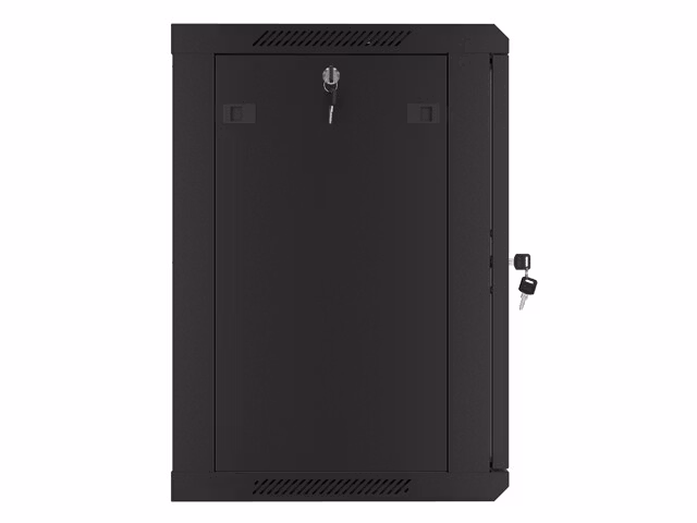 RACKSKÅP 19" VÄGGMONTERAT 12U/600X450 MED PERFORERAD DÖRR SVART LANBERG (FLAT PACK)