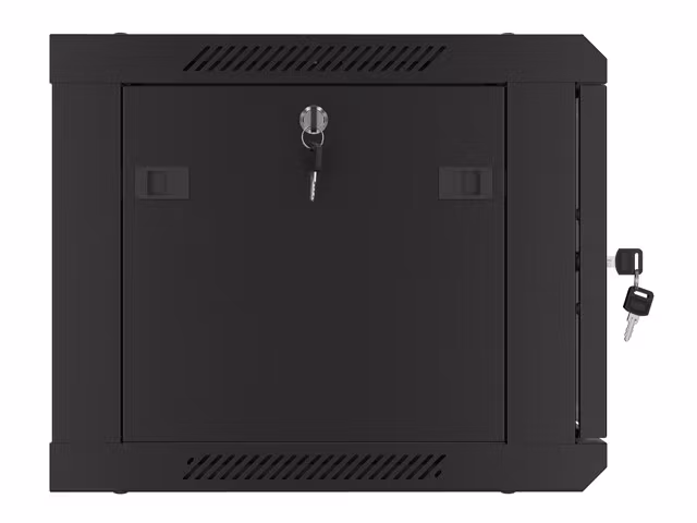 RACKSKÅP 19" VÄGGMONTERAT 6U/600X450 MED PERFORERAD DÖRR SVART LANBERG (FLAT PACK)