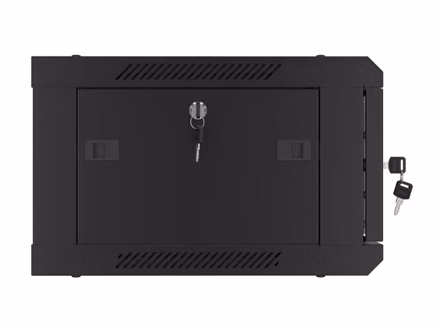 RACKSKÅP 19" VÄGGMONTERAT 4U/600X450 MED PERFORERAD DÖRR SVART LANBERG (FLAT PACK)