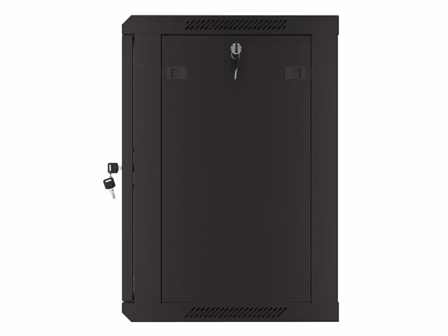 RACKSKÅP 19" VÄGGMONTERAT 12U/600X450 MED PERFORERAD DÖRR SVART LANBERG (FLAT PACK)