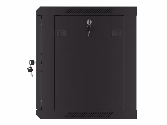 RACKSKÅP 19" VÄGGMONTERAT 9U/600X450 MED PERFORERAD DÖRR SVART LANBERG (FLAT PACK)