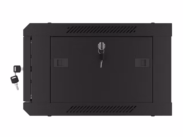 RACKSKÅP 19" VÄGGMONTERAT 4U/600X450 MED PERFORERAD DÖRR SVART LANBERG (FLAT PACK)
