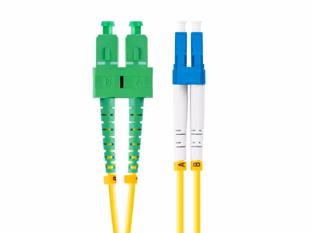 FIBEROPTISK PATCHKABEL SM LC/UPC-SC/APC DUPLEX 2M LSZH G657A1 3,0MM GUL LANBERG