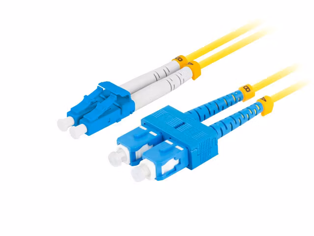 FIBEROPTISK PATCHKABEL SM SC/UPC-LC/UPC DUPLEX 0,5M LSZH G657A1 3,0MM GUL LANBERG