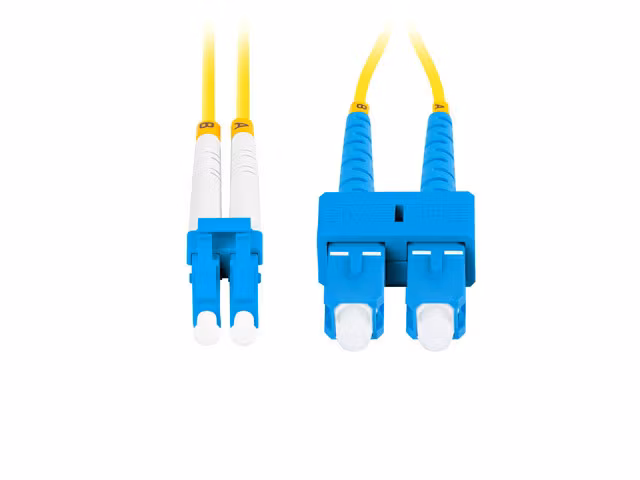 FIBEROPTISK PATCHKABEL SM SC/UPC-LC/UPC DUPLEX 0,5M LSZH G657A1 3,0MM GUL LANBERG