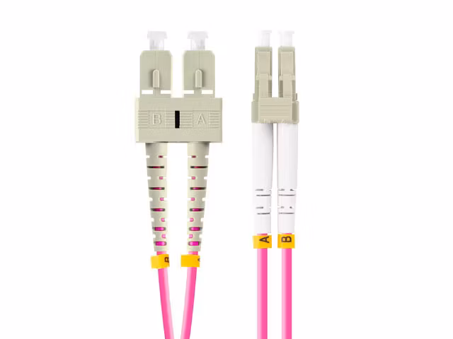 FIBEROPTISK PATCHKABEL MM LC/UPC-SC/UPC DUPLEX 2M LSZH OM4 50/125 3,0MM VIOLETT LANBERG