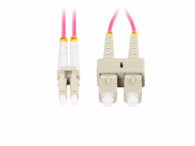 FIBEROPTISK PATCHKABEL MM LC/UPC-SC/UPC DUPLEX 5M LSZH OM4 50/125 3,0MM VIOLETT LANBERG