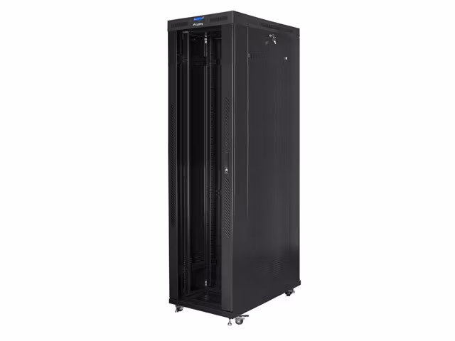 RACKSKÅP 19" FRISTÅENDE 47U/800X1200 (FLAT PACK) MED GLASDÖRR LCD SVART LANBERG V2