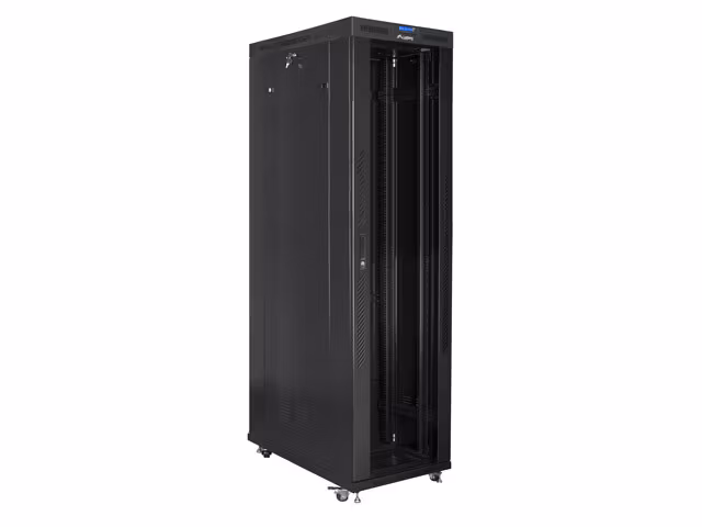 RACKSKÅP 19" FRISTÅENDE 47U/800X1200 (FLAT PACK) MED GLASDÖRR LCD SVART LANBERG V2