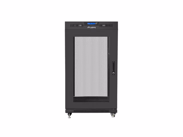 RACKSKÅP 19" FRISTÅENDE 22U/600X600 (FLAT PACK) MED NÄTDÖRR LCD SVART LANBERG V2