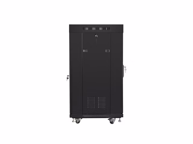 RACKSKÅP 19" FRISTÅENDE 22U/600X600 (FLAT PACK) MED NÄTDÖRR LCD SVART LANBERG V2
