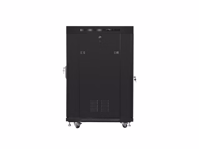 RACKSKÅP 19" FRISTÅENDE 22U/600X800 (FLAT PACK) MED GLASDÖRR LCD SVART LANBERG V2