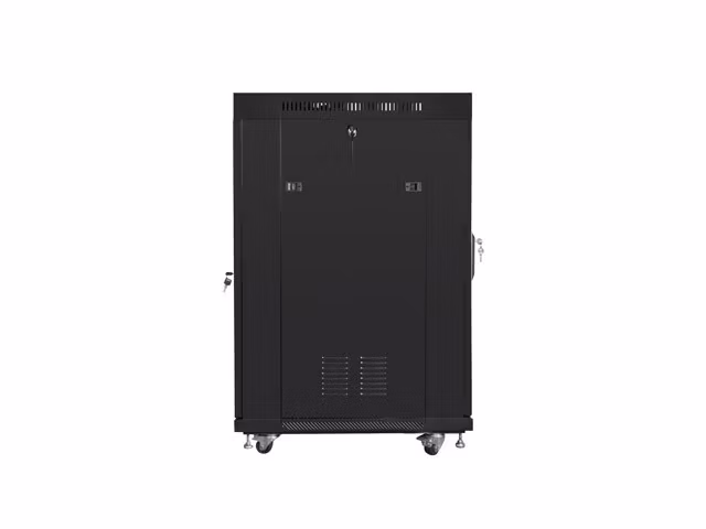 RACKSKÅP 19" FRISTÅENDE 22U/600X800 (FLAT PACK) MED GLASDÖRR LCD SVART LANBERG V2