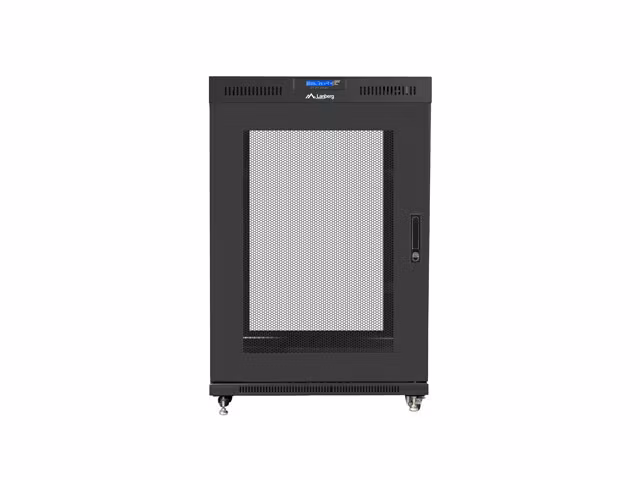 RACKSKÅP 19" FRISTÅENDE 22U/800X1000 (FLAT PACK) MED NÄTDÖRR LCD SVART LANBERG V2
