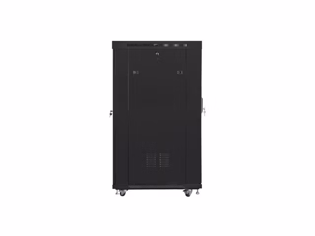 RACKSKÅP 19" FRISTÅENDE 22U/800X1000 (FLAT PACK) MED GLASDÖRR LCD SVART LANBERG V2