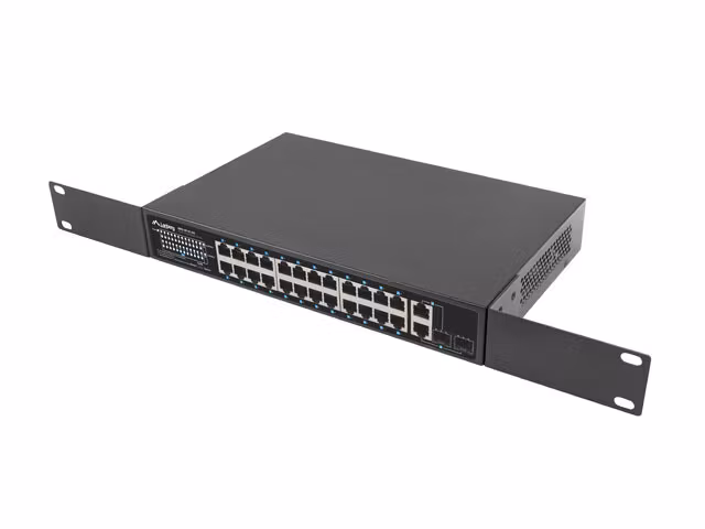 SWITCH LANBERG 24X 100MB POE+/2X COMBO RACK 19" GIGABIT ETHERNET 250W