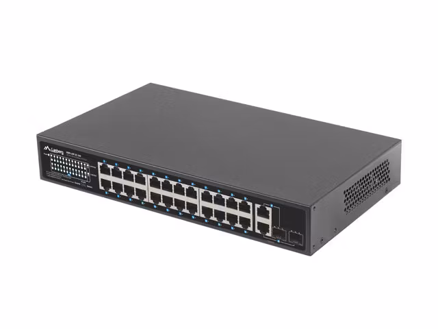 SWITCH LANBERG 24X 100MB POE+/2X COMBO RACK 19" GIGABIT ETHERNET 250W