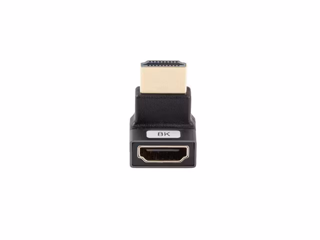 undefinedHDMI(M)->HDMI(F) ADAPTER 8K VINKLAD UPP ALUMINIUM SILVER LANBERGundefined