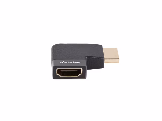 undefinedHDMI(M)->HDMI(F) ADAPTER 8K VINKLAD HÖGER ALUMINIUM SILVER LANBERGundefined
