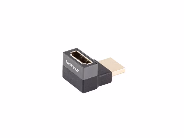 undefinedHDMI(M)->HDMI(F) ADAPTER 8K VINKLAD UPP ALUMINIUM SILVER LANBERGundefined
