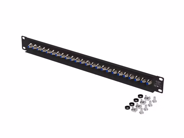 PATCHPANEL 24 PORT 1U F-TYP KONTAKT SVART LANBERG