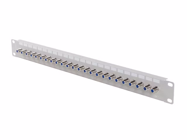 PATCHPANEL 24 PORTAR 1U F-TYP KONTAKT GRÅ LANBERG